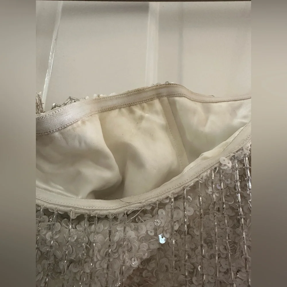 Revolve Cassandra Strapless Tube Dress - White, Silver, Sequin - Picture 5 of 7